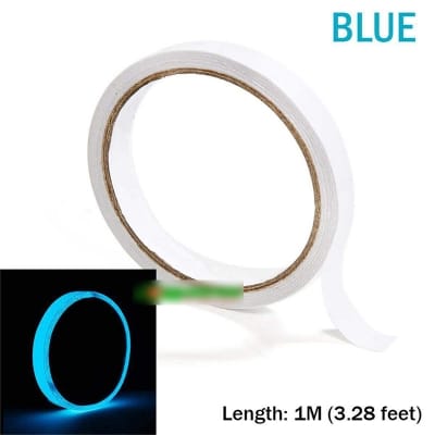 Picture of 1M x 1cm Blue Luminous Tape Self-adhesive Glow in the Dark Fluorescent Safety Sticker Tapes 