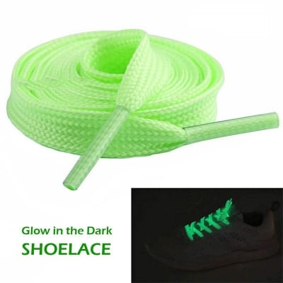 Picture of 1 pair x 120cm Flat Luminous Shoelace Glow in the Dark Fluorescent Shoelaces (Green) Int: One size