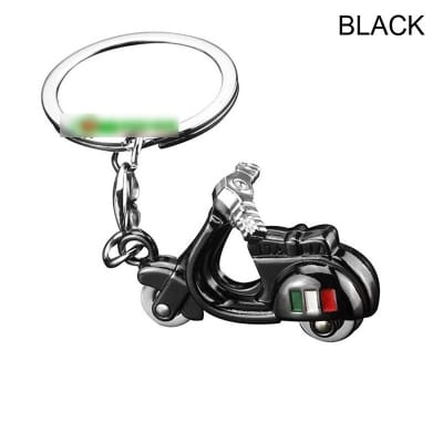 Picture of Metal Italia Scooter Keyring Mini 3D Motorcycle Keychain Key Holder Key Ring Black