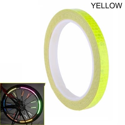 Picture of 8M x 1cm (Flurecent Yellow) Reflective Sticker Bicycle Motorcycle Car Bumper Reflective Stickers Tape Flurecent Yellow