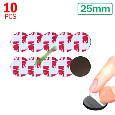 Picture of 10 pcs x 25mm Round Magnet Tape Sticker Flexible Rubber Dot Magnetic Tape