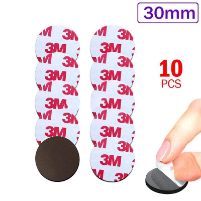 Picture of 10 pcs x 30mm Round Magnet Tape Sticker Flexible Rubber Dot Magnetic Tape
