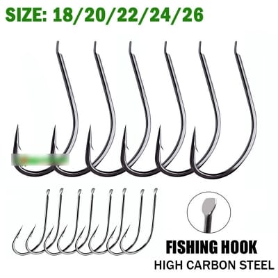 Picture of Large Size MARU 18/20/22/24/26 Fishing Hook Flat Head MARUSEIGO High Carbon Steel Sharp Barbed Fish Hooks 