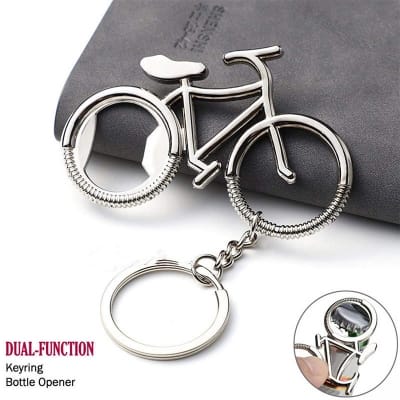 Picture of Metal Bicycle with Bottle Opener Keyring Bike Style Keychain Key Holder Silver
