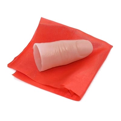 Picture of Magic Thumb Finger with Cloth Disappear Magic Trick Prop Soft Plastic Simulation Finger Thumb+Cloth