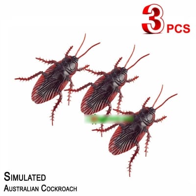 Picture of 3 pcs x Australian Simulation Plastic Cockroach Toy Realistic Prank Funny Trick Insect Toys 3 pcs