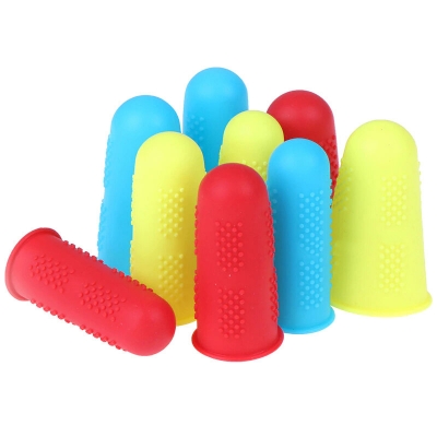 Picture of 5 pcs x Silicone Finger Cot Finger Protector Sleeve Anti-scratch Anti-slip Finger Cots 