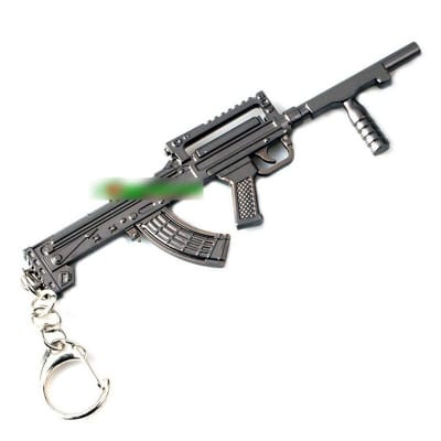 Picture of Metal GROZA Model Keychain Battlegrounds Keyring Key Holder Grey