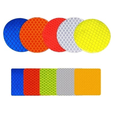 Picture of 5 Pcs X 5Cm Multicolor Round/Square Reflective Sticker Car Bumper Safety Stickers  Multicolor