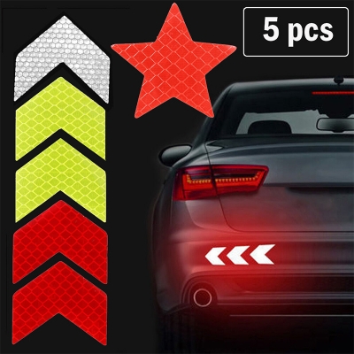 Picture of 5 pcs x Reflective Sticker Arrow Star Car Bumper Safety Reflective Stickers 