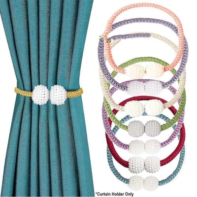 Picture of Magnetic Curtain Holder Pearl Ball Rope Curtain Tieback Buckle (1 piece) 