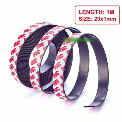 Picture of 1M x Magnet Tape (20x1mm) Self Adhesive Flexible Rubber Magnetic Tape 1Metre