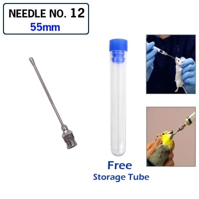 Picture of Needle No.12 55mm Feeding Gavage Needle Animal Crop Needles For Mice Rat Small Birds