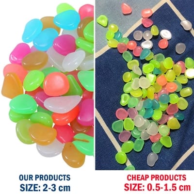 Picture of 50 pcs x Artificial Luminous Stone Glow in the Dark Fluorescent Pebbles Aquarium Fish Tank Garden Decorative Stones 50 pcs