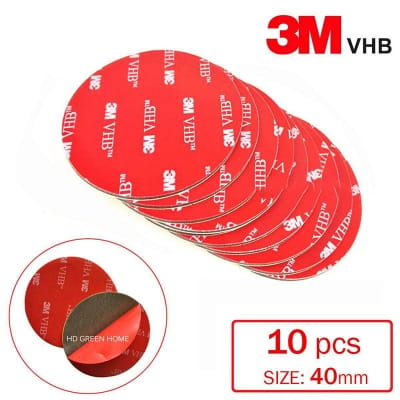 Picture of 10 pcs x 40mm Round Acrylic VHB Foam Tape Double Sided Adhesive Heavy Duty Mounting Tapes Sticky Pads 40mm