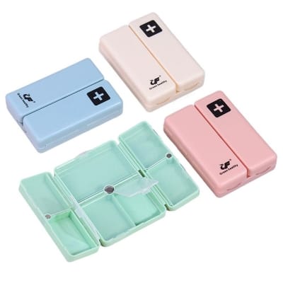 Picture of Foldable Magnetic Medicine Box 7-Compartment Portable Travel Medicine Box (Pink) 