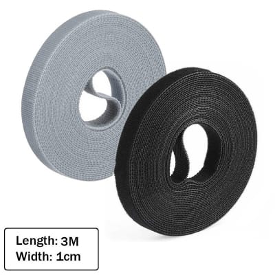 Picture of 3M x 1cm Back to Back Velcro Cable Organizer Tape Hook and Loop Cable Tie Reusable Fastening Wire Holder 