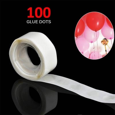 Picture of 100 pcs x Balloon Glue Dots Balloon Sticker Double Sided Adhesive Mounting Dot Tape for Balloons Decoration CLEAR