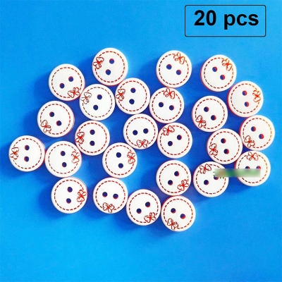 Picture of 20 pcs x Round Butterfly Resin Button Sewing Resin Buttons for Cloth Craft Decoration DIY Accessories Red