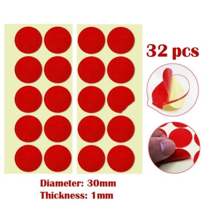 Picture of 32 pcs x 30mm Round Nano Magic Tape Self Adhesive Reusable Gel Grip Mounting Coin Tapes Transparent