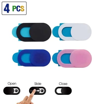 Picture of 4 pcs x (Multicolor) PVC Webcam Cover Mobile Laptop Front Camera Cover Self Adhesive Slider Protector Multicolor