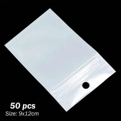 Picture of 50 pcs x Translucent (9x12cm) Zip Lock Plastic Bag White Clear Zipper Packaging Jewellery Gift Bags 9x12cm-50pcs