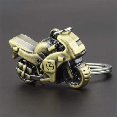 Picture of Mini Metal Motorcycle Keyring 3D Motorbike Model Keychain Key Ring Key Holder (Bronze) 