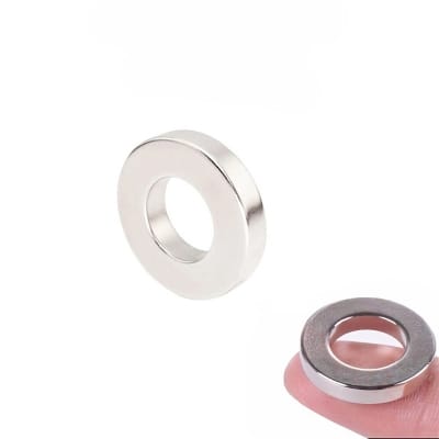 Picture of Ring Neodymium Magnet 20x5mm with 10mm Hole Powerful Round N35 NdFeB Rare Earth Magnets Silver