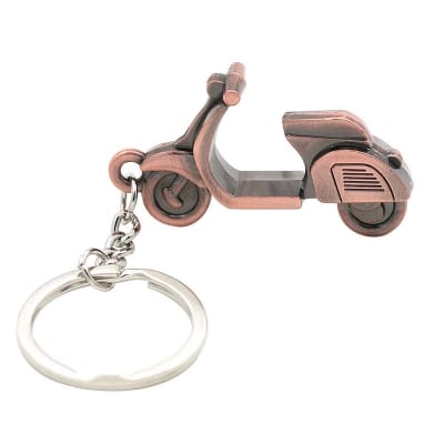 Picture of Metal Scooter Keyring Mini 3D Motorcycle Keychain Key Ring Key Holder (Copper) 