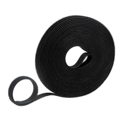 Picture of (5M x 1cm) Back to Back Velcro Cable Organizer Tie Hook and Loop Velcro Fastening Wire Holder (Black) - 5 Metre