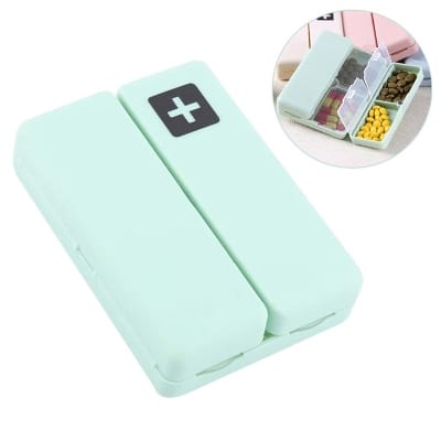 Picture of Foldable Magnetic Medicine Box 7-Compartment Portable Travel Medicine Box (Green) 