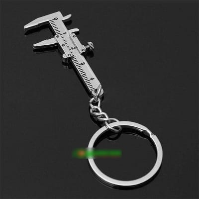 Picture of Movable Metal Vernier Scale Keyring Mini Slide Calipers Keychain Key Ring Key Holder Silver