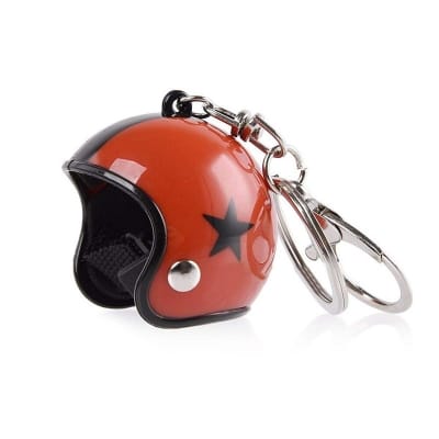 Picture of PVC Motorcycle Helmet Keyring Motorbike Safety Helmet Model Keychain Key Ring Key Holder (Red) 