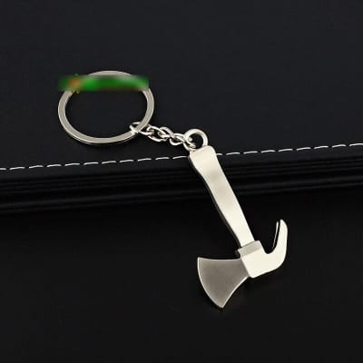 Picture of Metal Axe with Claw Keyring Axe Shape Mini Tool Key Ring Keychain Key Holder Silver