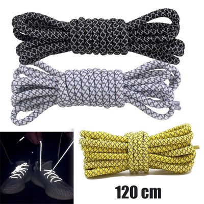 Picture of 1 pair x 120cm Round Reflective Shoelace Reflective Safety Shoelaces Int: One size