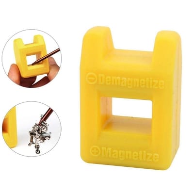 Picture of Quick Magnetizer Demagnetizer Tool for Screwdriver Magnetic Degaussing Gadget for Small Screw Bits Yellow