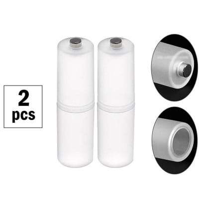 Picture of 2 pcs x Open Bottom AAA to AA Battery Converter Case Battery No. 7 to 5 Converter Holder Case White