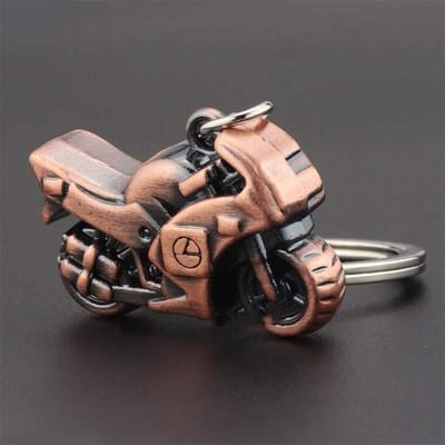 Picture of Mini Metal Motorcycle Keyring 3D Motorbike Model Keychain Key Ring Key Holder (Copper) 