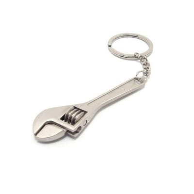 Picture of Metal Adjustable Wrench Keyring Mini Tool Key Ring Keychain Key Holder Silver