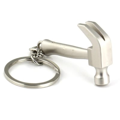 Picture of Metal Hammer with Claw Keyring Hammer with Bottle Opener Mini Tool Key Ring Keychain Key Holder Silver