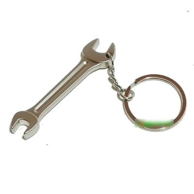 Picture of Metal Double Head Wrench Tool Keyring Mini Spanner Tools Keychain Key Ring Key Holder Silver