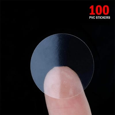 Picture of 100 pcs x 2.5cm Round Clear PVC Sticker Dot Transparent Box Seal Packaging Stickers 100pcs
