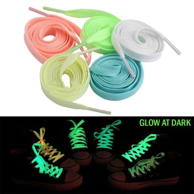 Picture of 1 pair x 120cm Flat Luminous Shoelace Glow in the Dark Fluorescent Shoelaces Int: One size