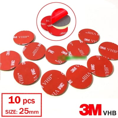 Picture of 10 pcs x 25mm Round VHB Acrylic Foam Tape Double Sided Adhesive Mounting Tape Sticky Pads 25mm