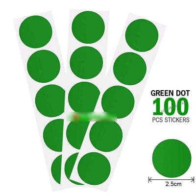 Picture of 100 pcs x 2.5cm Round Green Dot Sticker Self Adhesive Color Coding Circle Label Stickers 100pcs Green
