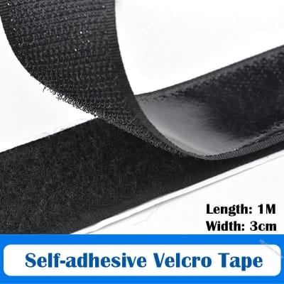 Picture of 1M × 3cm Self Adhesive Hook and Loop Velcro Tape Double Sided Sticky Back Velcro Strip (Black)-1Metre