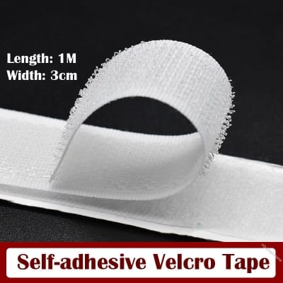 Picture of 1M x 3cm Self Adhesive Hook And Loop Velcro Tape Double Sided Sticky Back Velcro Strip (White) -1 Metre