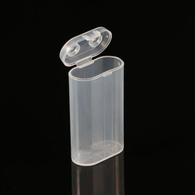 Picture of Plastic Tube 2-Section 18650 Battery Box Lithium Battery Holder Storage Box Case White