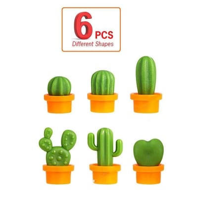 Picture of 6 pcs x Mini Cactus Fridge Magnet Refrigerator Decorative Magnets for Home Office DIY 