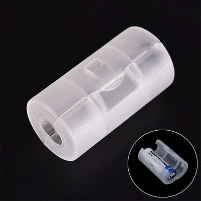Picture of AA to C Size Battery Converter Case Battery Converter Spacer Holder White